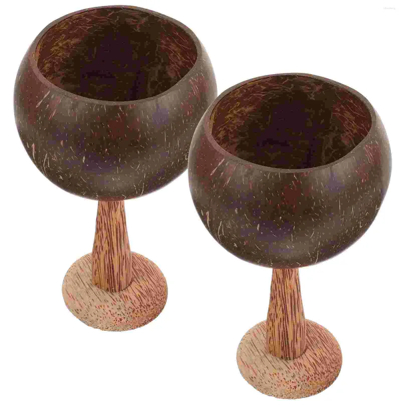 Vingglasögon 2st Cocktail Goblet Small Coconut Shell Cup Novelty Party