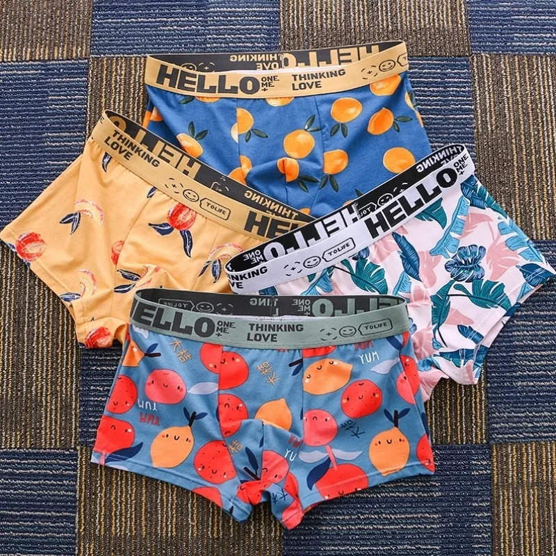 Mens Boxer Shorts: Breathable Cotton Underwear with Fun Fruit