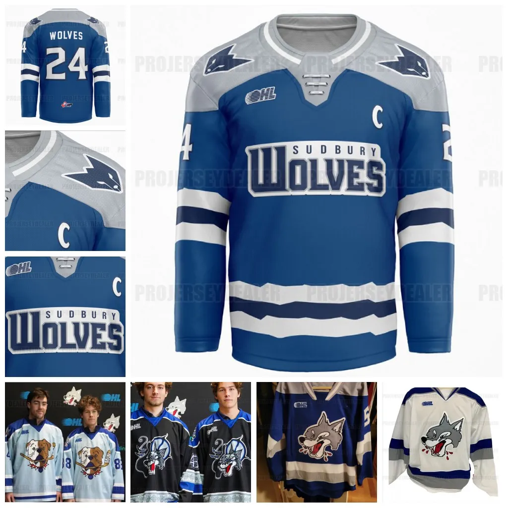 2023 24 Sudbury Wolves OHL Authentic Hockey Jersey Customizable