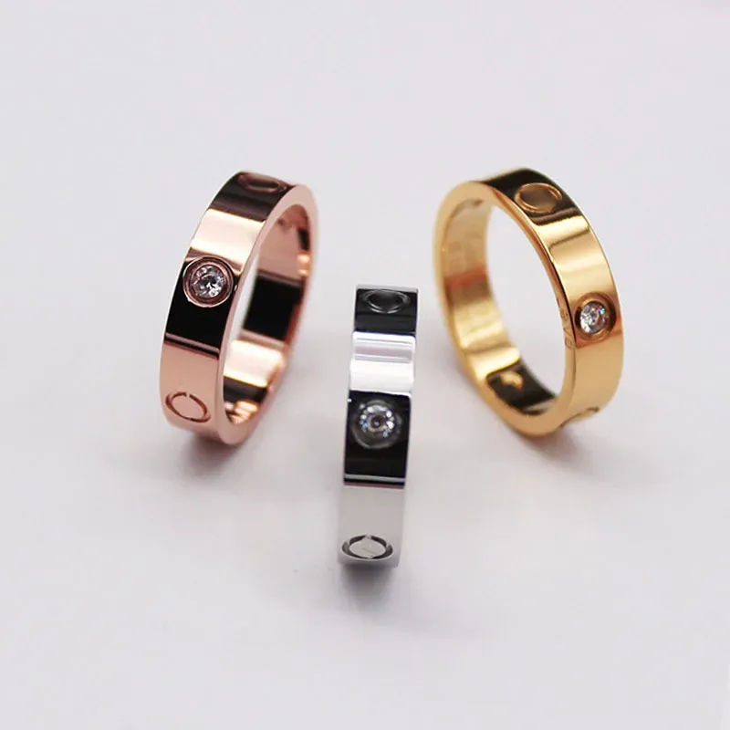 High Polished Classic Design Women Lover Rings 3 Colors Stainless Steel Couple Rings Fashion Design Women Jewelry Wholesale G23090713PE-3