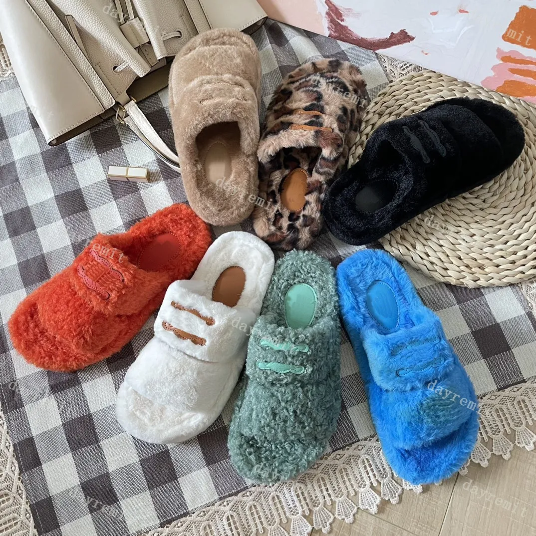 Designer Sandalen Dupe AAAAA Fue Sliders Dames Slippers Merk Geëmailleerde Crossover Zwart Wit Dames Sandaal Fuzzy sheet Meisje Flip Flop 36-40 Met Doos