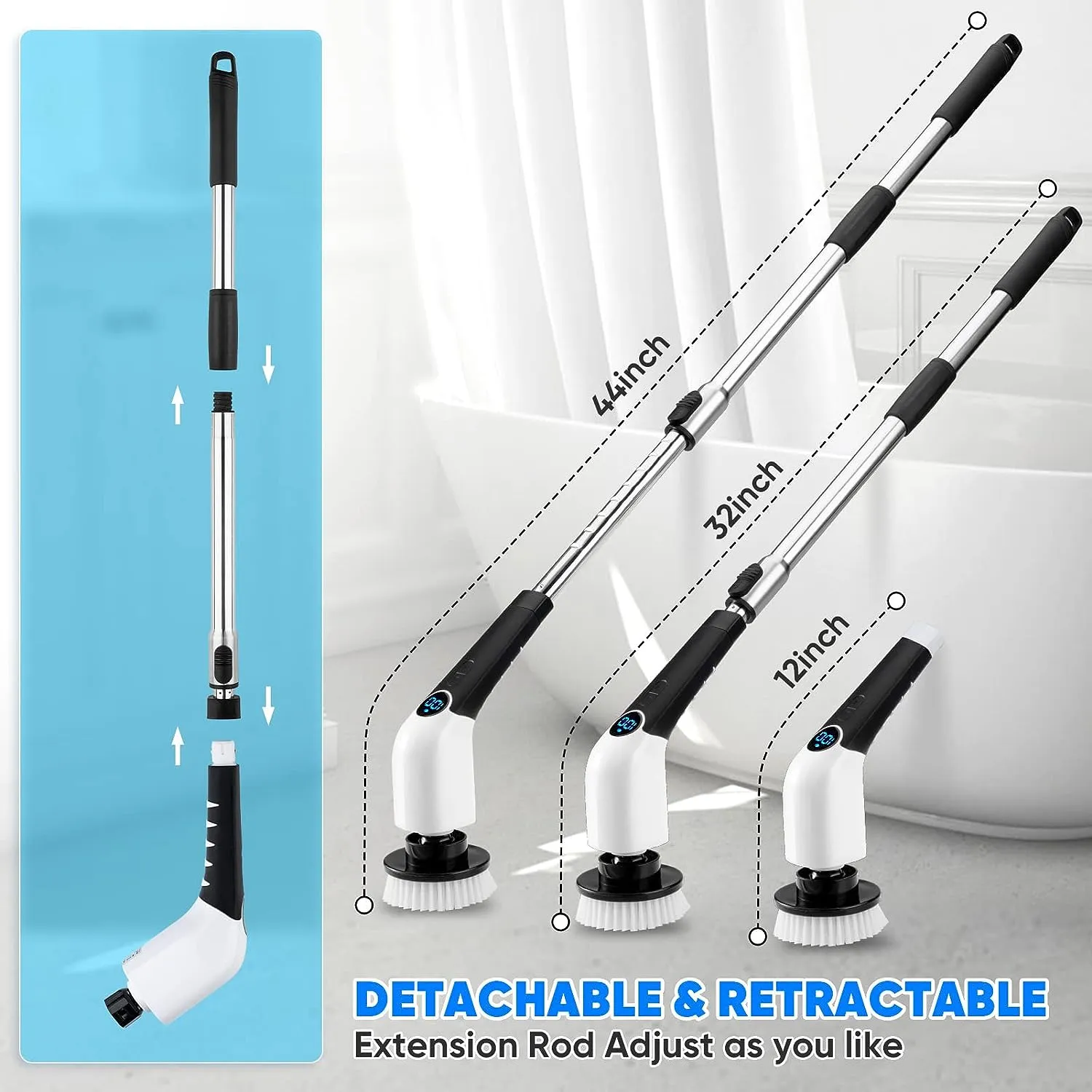 Kimistore1 Cordless Electric Spin Scrubber Portable Extendable Cleaning  Brush For Floor/Tile With 3 Adjustable Extension And Long Handle From  Kimistore, $41.21