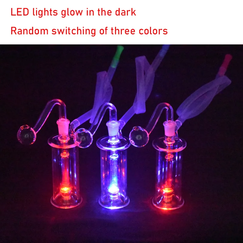 Unque Led Plasma Narguilés environ 4 pouces Verre Brûleur À Huile Bongs 10mm Famale Joint Perc Dab Plate-forme Pétrolière Bongs Ash Catcher Tuyaux D'eau avec Tuyau De Brûleur À Huile En Verre Mâle En Gros