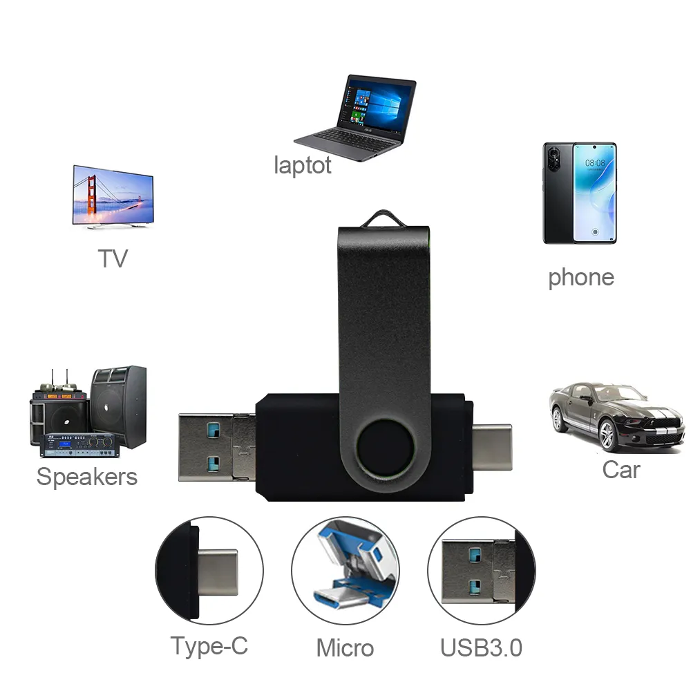 Clé USB OTG De Type C, 256 Go, 128 Go, 64 Go, 32 Go, Clé USB 30