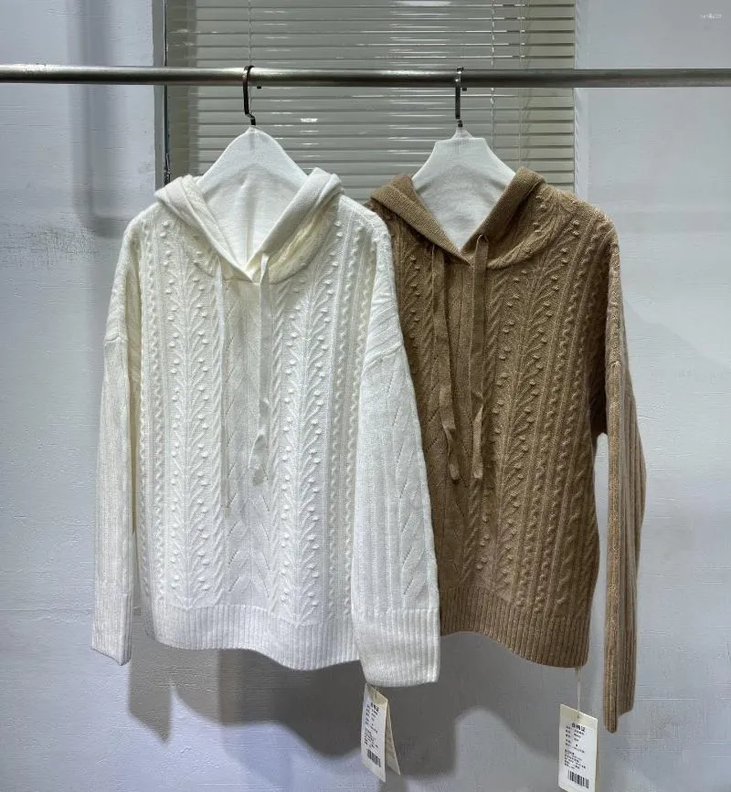 Женские свитера высокого качества, кашемировые женские однотонные вязаные пуловеры с длинными рукавами и капюшоном, джемперы, осень-зима