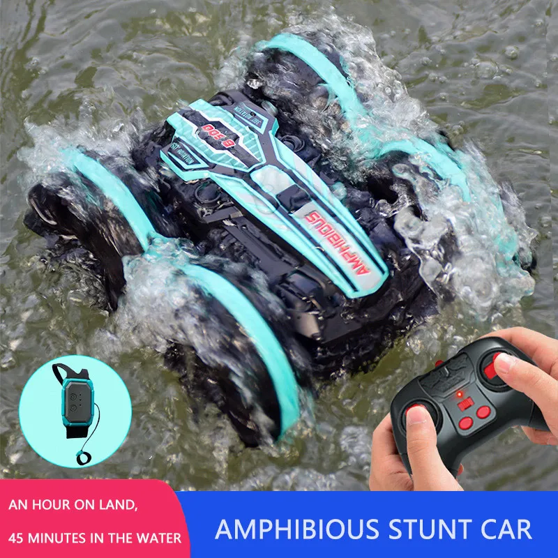 Electricrc Car Est Hightech Pilot Control Car 24G Amphibious Stunt RC Car Doublebled Turbling Driving Childrenów Elektryczne zabawki dla chłopca 230906