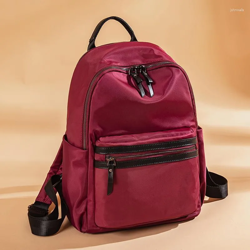 Sacs d'école Sacs à livres rouges pour filles Sacs à dos occasionnels à la mode Léger Mignon Rose Couleur Rose Sac de voyage fonctionnel pour jeunes femmes