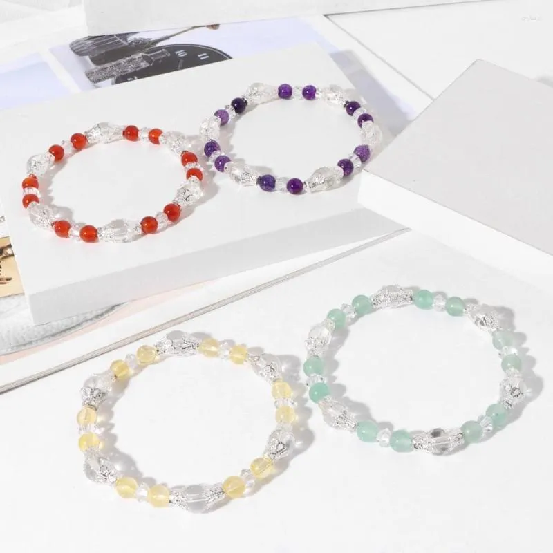 Strand Fashion Healing Crystal браслет из натурального камня, бусины, браслеты для женщин, женские украшения, дружба, снятие стресса, подарок для йоги
