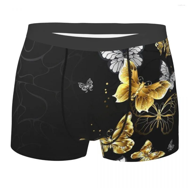Onderbroeken Vlinder Gouden en witte vlinders Katoenen slipje Shorts Boxershorts Heren ondergoed Comfortabel