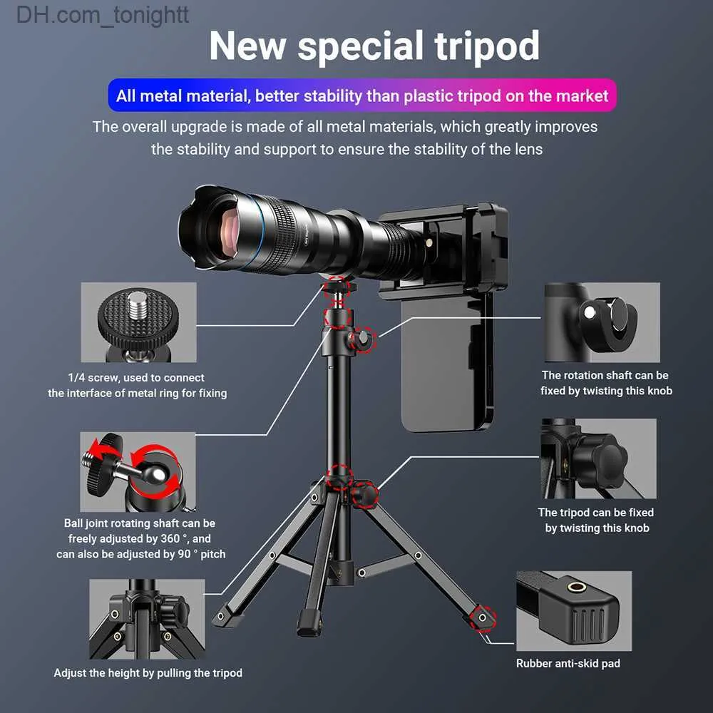 Телескопы APEXEL Новый 36 Кратный Мощный Телеобъектив 4K HD Монокулярный  Телескоп Со Штативом Универсальный Зажим Для Телефона Зум Объективы Для  Смартфонов Q230907 От 2 122 руб. | DHgate