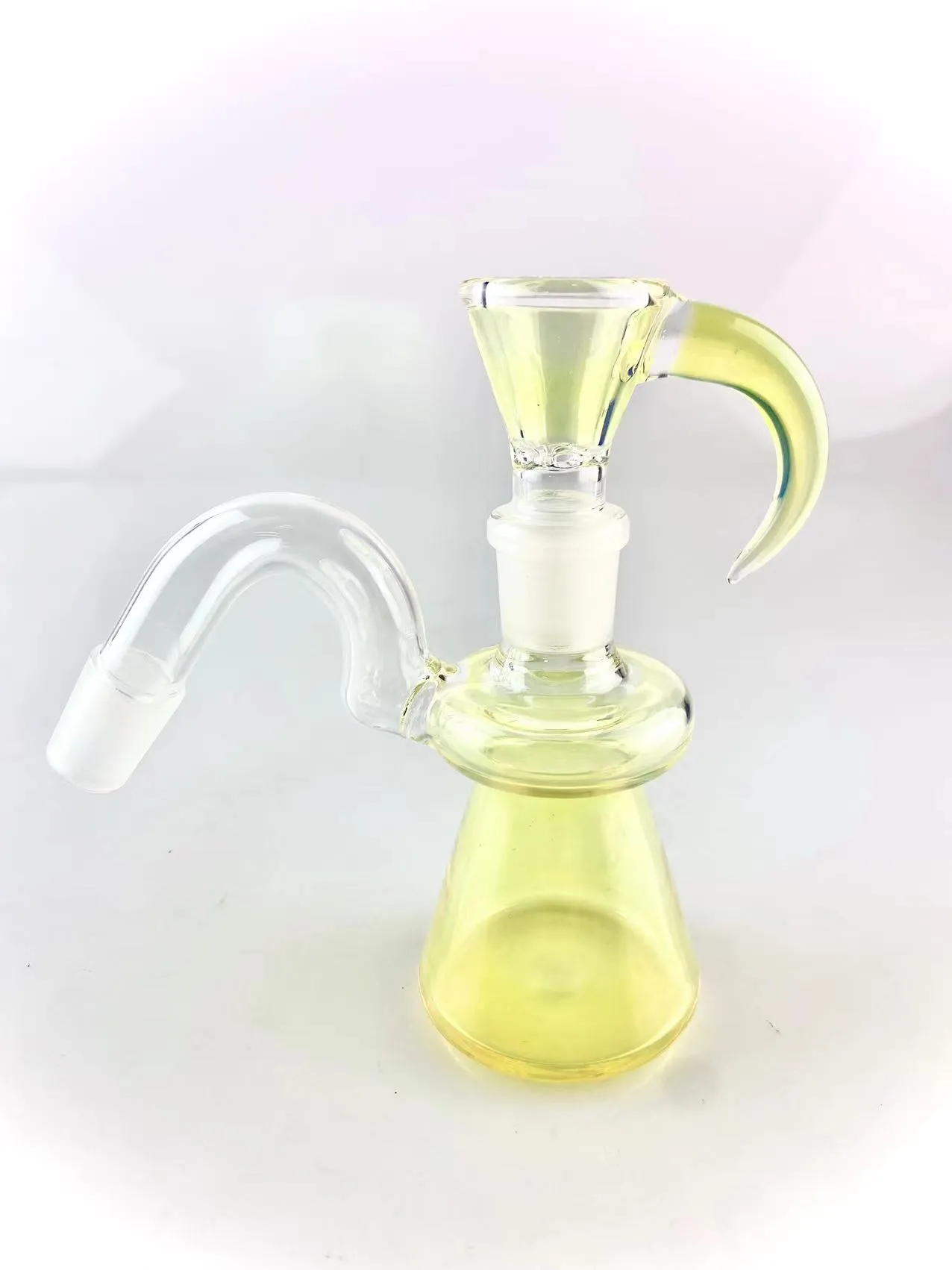 Cachimbo de água de vidro prata fumegante coletor de cinzas colorido 14 e 18 mm ambos com suporte com tigela de chifre de 4 furos de alta qualidade