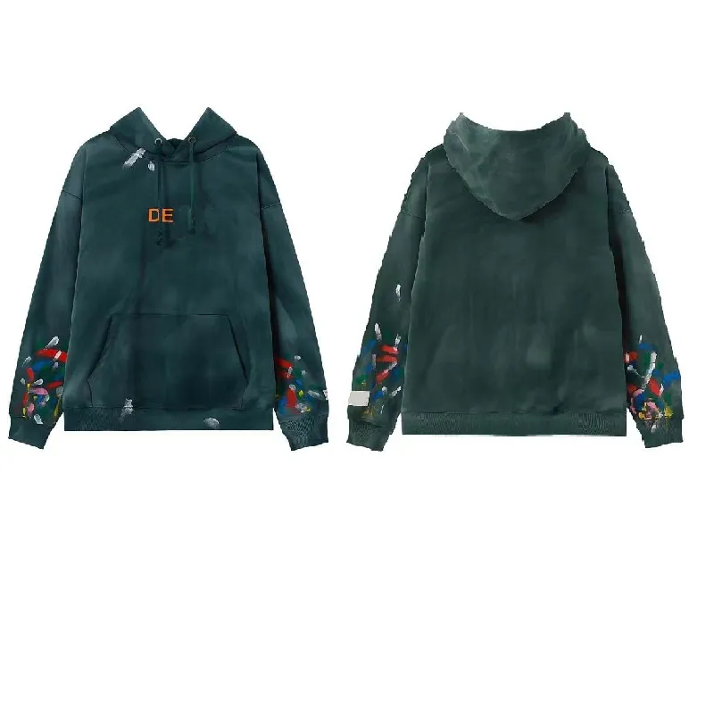mens hoodie designer hoodie sweatshirt for men and women autumn fashion letter print painting casual pullover loose hoodies green S XL