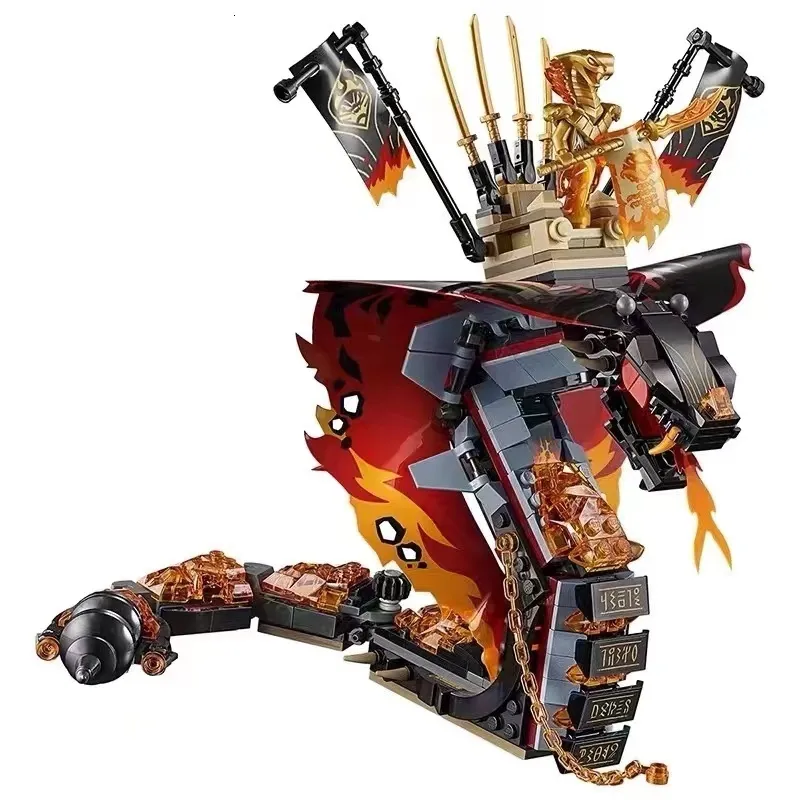 Modèle d'avion Fire Fang Spinjitzu blocs de construction compatibles 70674 serpent Kit briques classique film modèle enfants jouets pour cadeau 230907