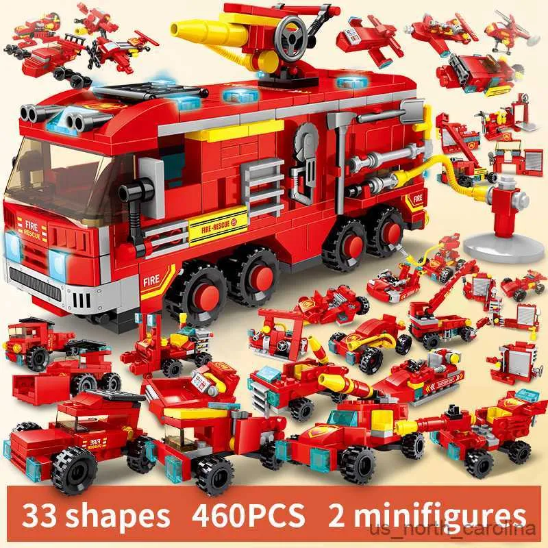 Blocs ToylinX modèle de feu blocs de construction camion pompier ville éducatif garçon jouets pour enfants cadeau R230907