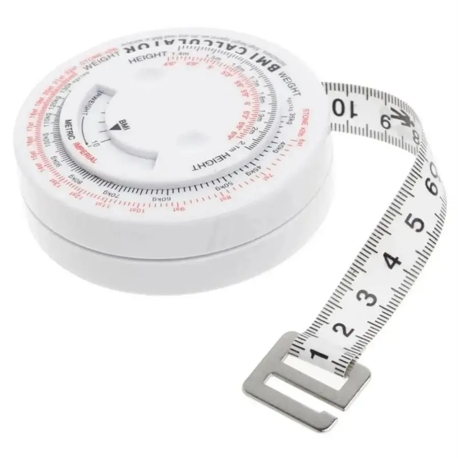 BMI Body Mass Index Infällbart band 150 cm Mät kalkylator Diet Viktminskning Tejp Mäter Verktyg
