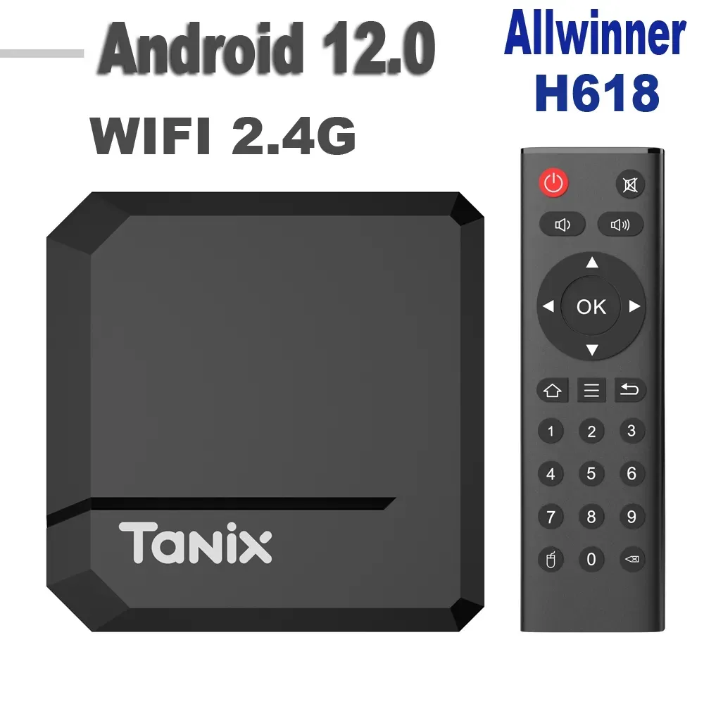 Tanix TX2 Android 12 TV Box Allwinner H618 8K 2.4G Wi -Fi RAM 2GB ROM 16G Global Media Player Zestaw Top Odbiornik PK Hako Pro X96