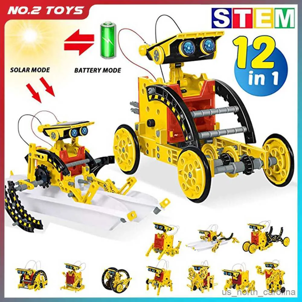 Block bildar solenergi robotbil i satser Creative Education Toys Science Building Blocks Toys för 8-10 barn R230907