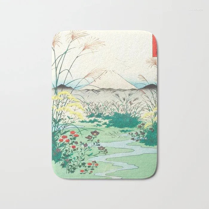 Bath Mats Spring Plant Flower Landscape Bathroom Mat Garden Bamboo Forest Green Lawn Natural Scenery Non-Slip Rugs Kitchen Entrance Carpet