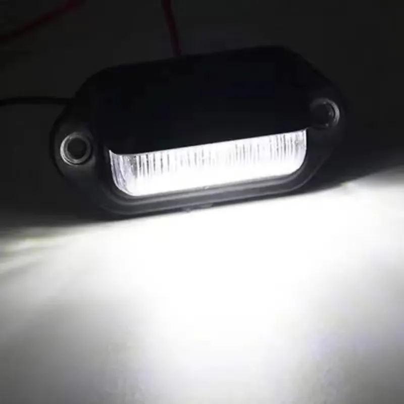 6 LED Car License Number Plate Light For Motorcycle SUV Truck Trailer Van Tag Step Lamp White Bulbs Car Products License Plate Light