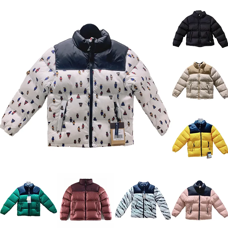 Barn designer kläder vinter barn huva broderi down jacka varm parka kappa puffer jackor brev tryck utkläder tryckjackor