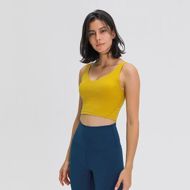 Yellow racer back top, Bras