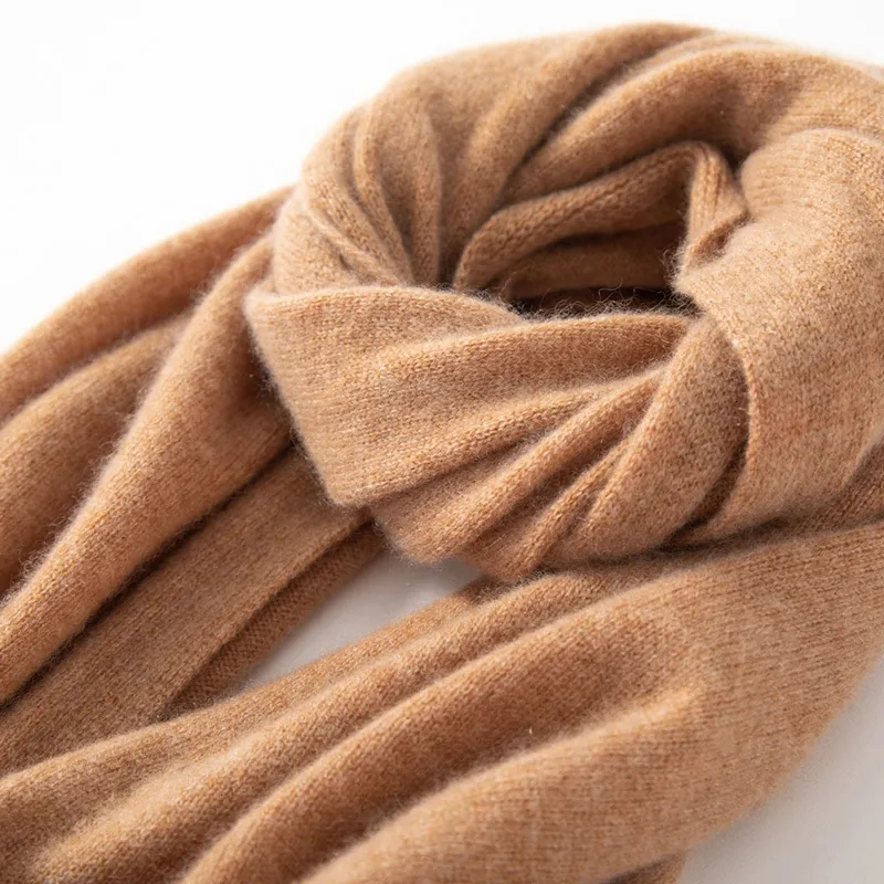 Halsdukar 100% Pashmina Knitting Scarf Women 18045cm 19Colors toppklass Winter Autumn Soft Warm Laides Pure Cashmere Scarves 230907