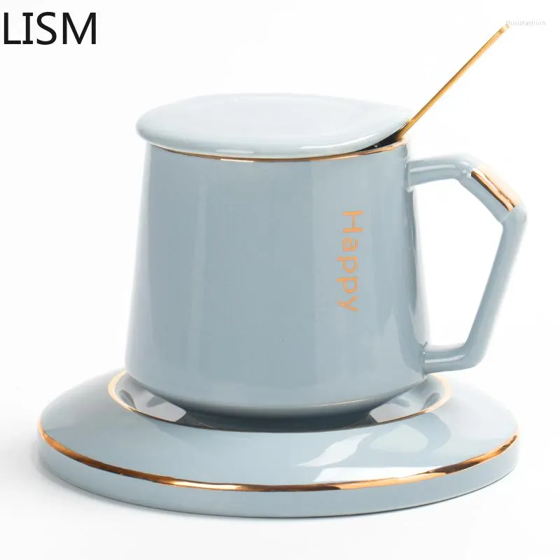 Mugs Creative Ceramic Coffee Cup Saucer European Small Luxury Lid Spoon Cute Travel Mug Vintage Tumbler