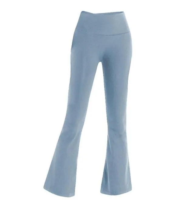 Calças femininas casuais esportivas flared groove leggings cintura alta elástica ioga alinhar roupas perna larga corrida dança treino_voghion.com