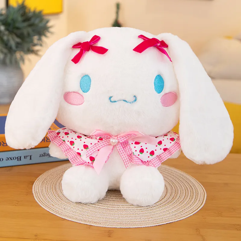 Cartoon strawberry rabbit plush toy gift children's game playmate bedroom decoration