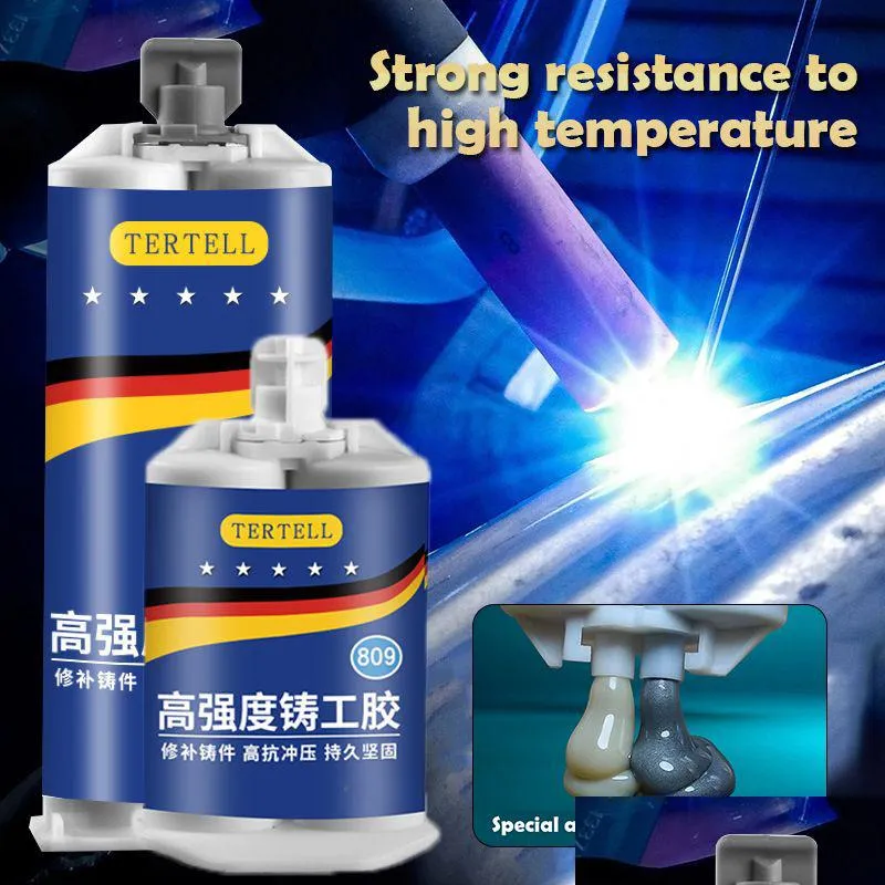 Adhesives Sealant Wholesale 100Pcs/Lot Casting Repair Adhesive 100/50Ml High Temperature Resistant Liquid Metal Welding Filler For D Dhqmh