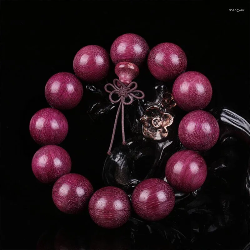 Bracelet en bois de Rose naturel authentique pour femme, perles de bouddha violettes, noyau violet, parfum masculin