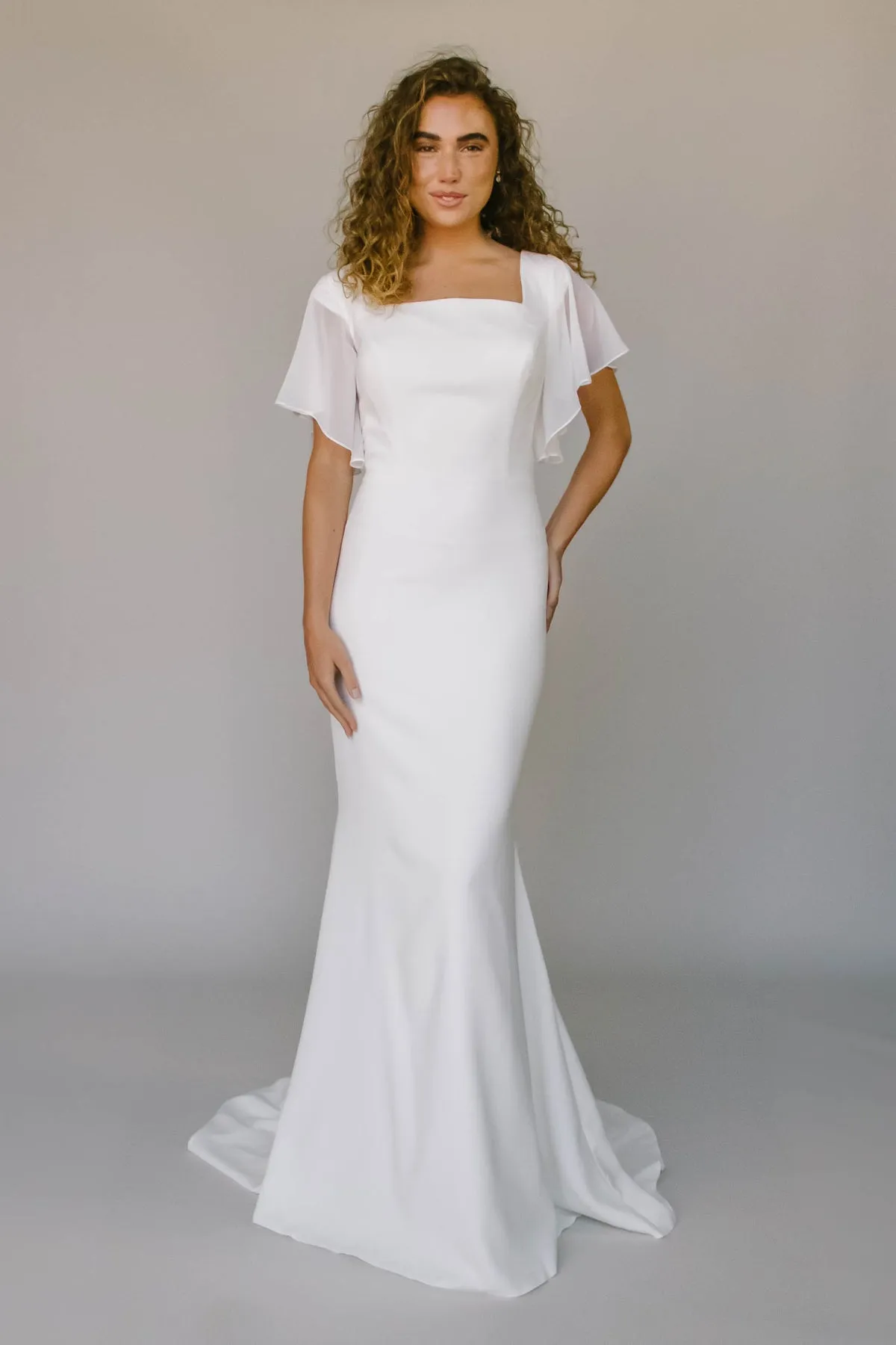 sachin and babi light blue dress Crepe Sweetheart Side Draped Gown main image 1