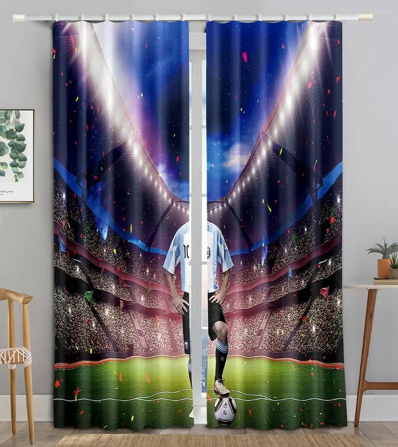 Cortina futebol s esporte estrela de futebol 3d cortinas para sala estar quarto decoração janela cozinha crianças