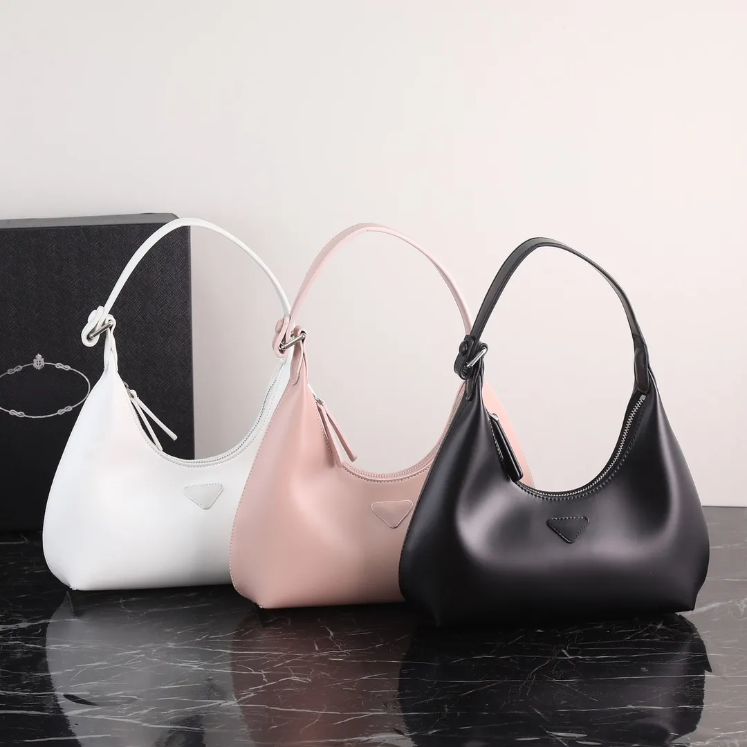 Handbag Meter Bag Underarm Bag Cleo Leather Hobo handbag Classic Women's smooth leather Underarm crossbody bag Black Hobo bag 8812 24cmx14cm