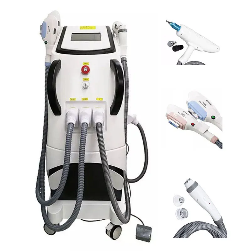 Uppgraderat vertikalt smärtfritt hår/tatuering/pigment Borttagning Opt + Pico Laser Beauty Machine Skin Rejuvenation Freckles Acne Treatment RF Instrument