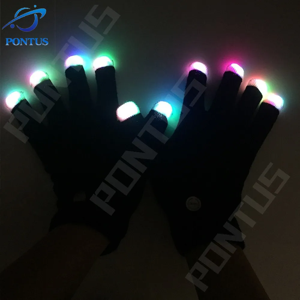 Guantes luminosos de iluminación guantes LED accesorios de luz fiesta de  Halloween