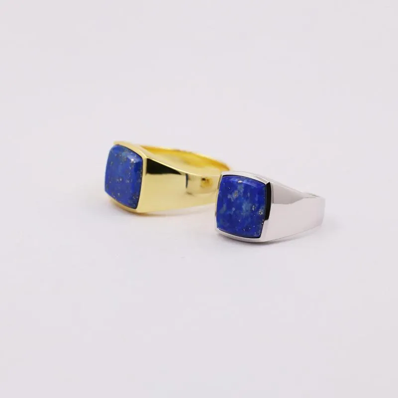 Cluster Rings Silberner Lapislazuli-Siegelring für Herren