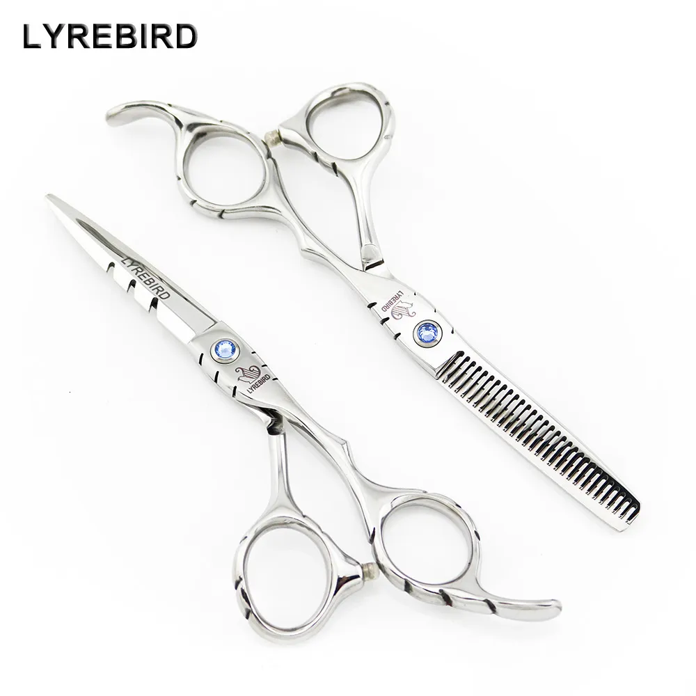 Tijeras Tijeras para el cabello 55 PULGADAS 6 Japón Peluquero Corte Piedra azul Cizalla Herramientas de salón LYREBIRD 230906