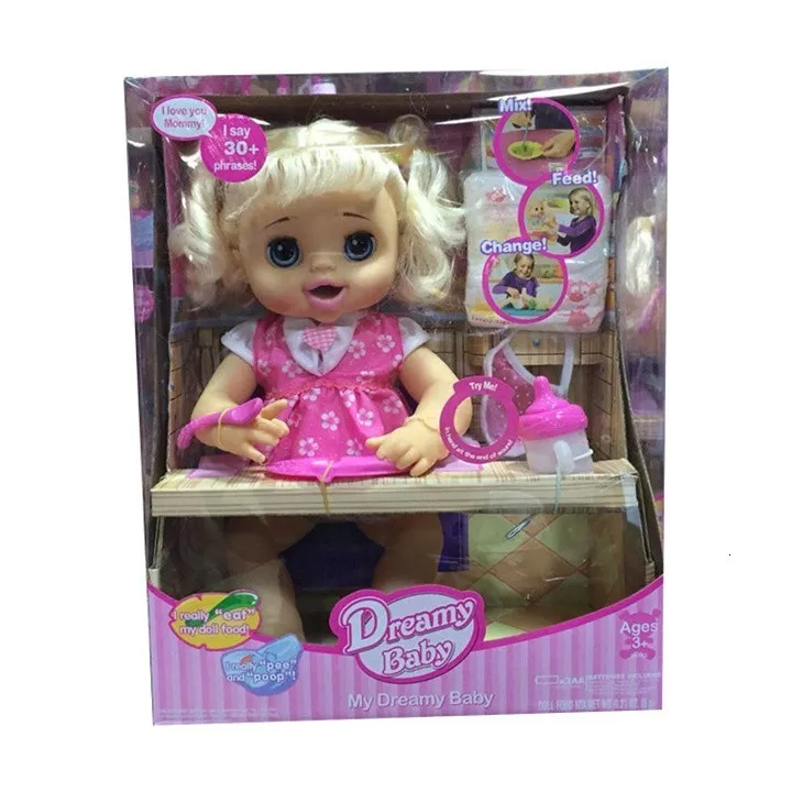 Dolls Funny 40cm Simulation fashion can s eat some food drink water to the toilet baby model Figures Reborn Baby 230907