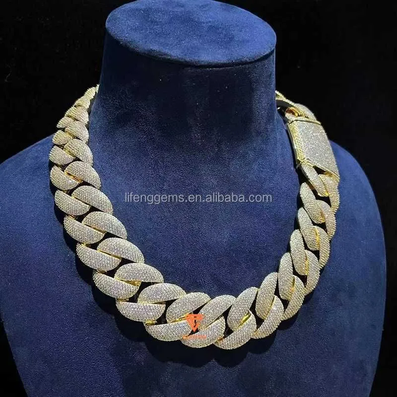 Necklace Jewelry 23 Mm 6 Rows Hip Hop Jewelry Vvs Moissanite