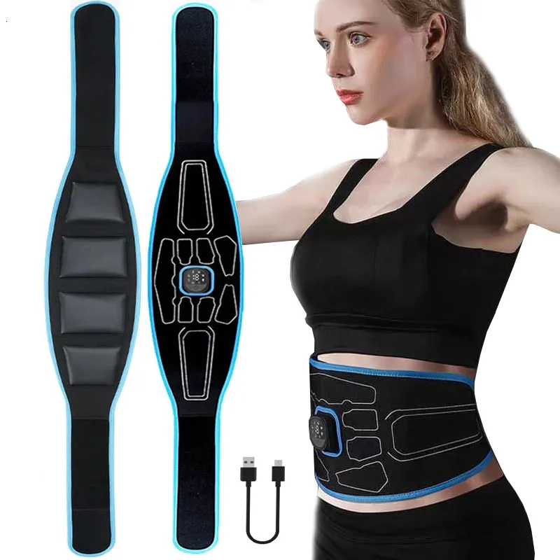 Draagbare slanke apparatuur EMS-spierstimulator Trainer USB Elektrisch Abs Toner Buikriem Trillingslichaam Taille Buik Gewichtsverlies Fitnessapparatuur 230907