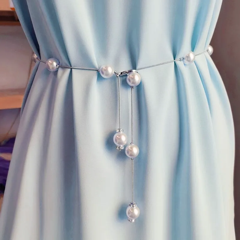 DHgate.com:Adjustable Metal Pearl Belt for Womens Dress