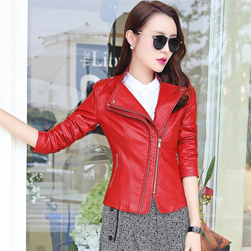 Women's Jackets 2023 Autumn/Winter High Quality PU Leather Coat Girls Fashion Slim Fit Jacket