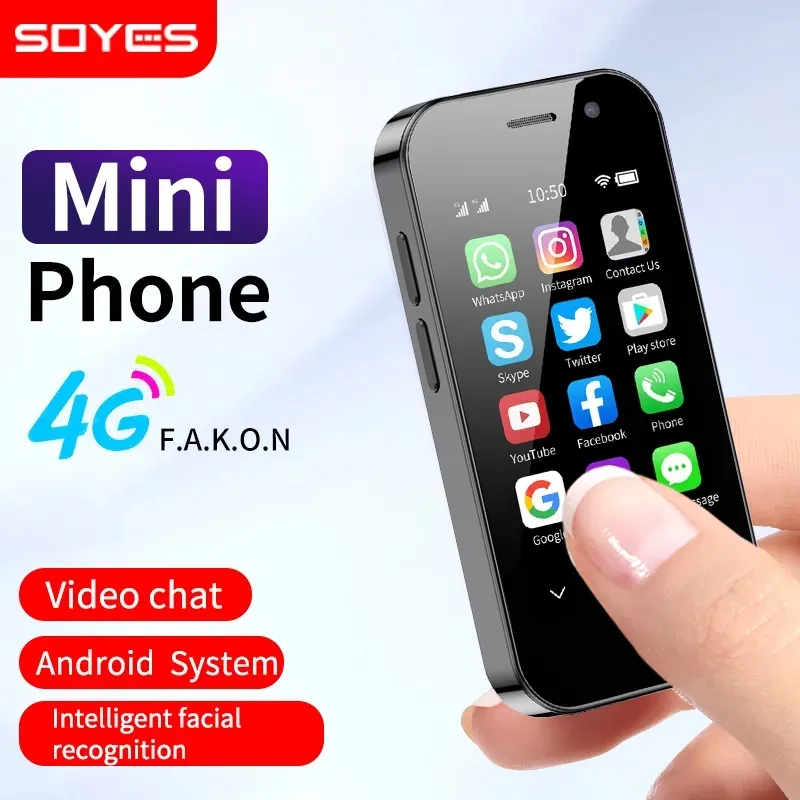 Mini smartphone d'origine SOYES XS14 Pro débloqué 4G LTE 3 Go + 64 Go Android 9.0 Quad Core 3,0 pouces 2600 mAh Batterie Face ID Type-C OTG FM Petit téléphone portable