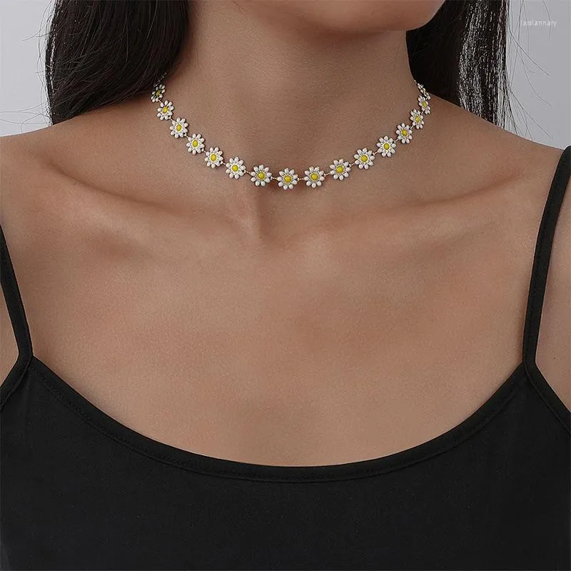 Choker halsband/tusensköna halsband kvinnor flickor guld silver plätering mode smycken fest gåva 2023 stil n23014