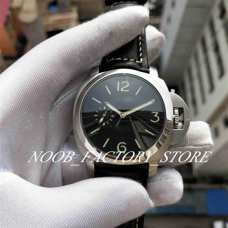 Super Factory Watch of Men Leather Strap 47mm Mechanical Movement 1950 Power Reserve Clear Back Diving Mens Luminous Wri294b