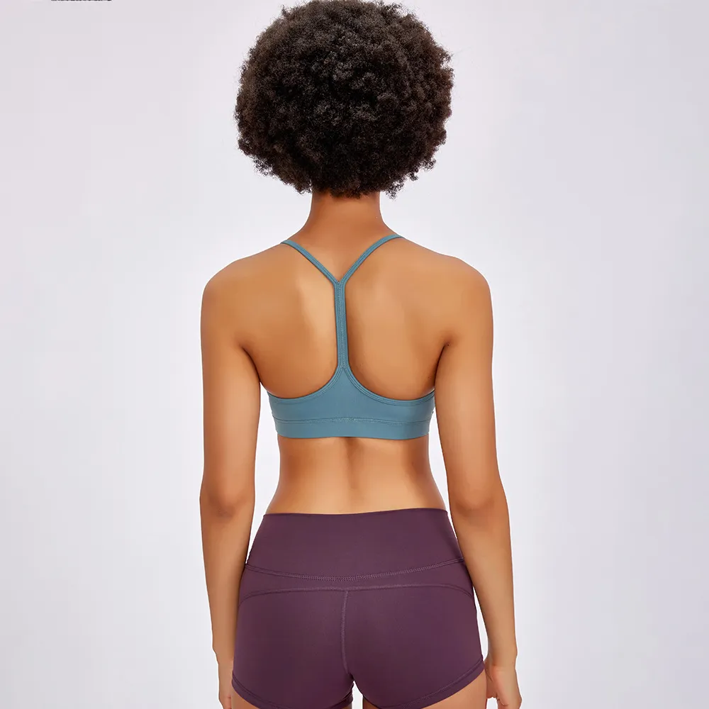 LL Flow Y-Shaped Back Yoga Bra with Chest Pad Soft Sports Bras Solid Color Racerback Bra Sexy Underwear Yoga Outfit