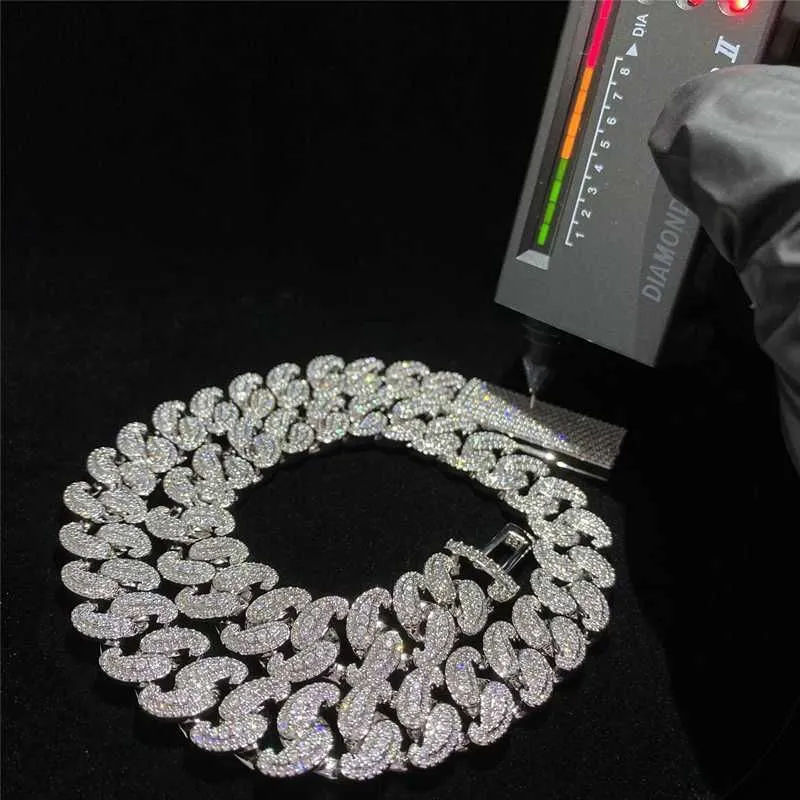 Nieuwste Big Baller Cubaanse ketting volledige Iced Out Moissanite Cubaanse schakelketting Bling Diamond 925 zilver goud Miami Cubaanse ketting Teewc