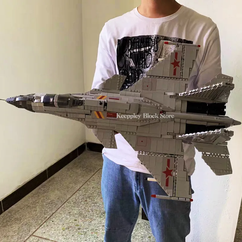 Flygplan Modle Military Battle Plane Army Fighter Jet Jet China J-15 US F-22 F-35 War Model Building Block Bricks Shipboard Aircrafted Weapon Toys 230906