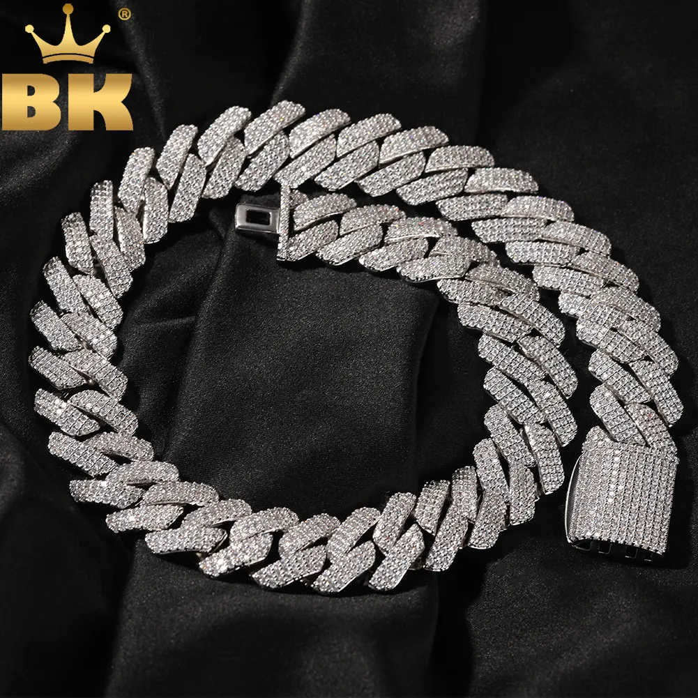 Pendant Necklaces THE BLING KING 20mm Big Heavy Cuban Chain Micro Paved 3 Rows Cubic Zirconia Prong Link Choker Necklace Hiphop Punk Jewelry 230908